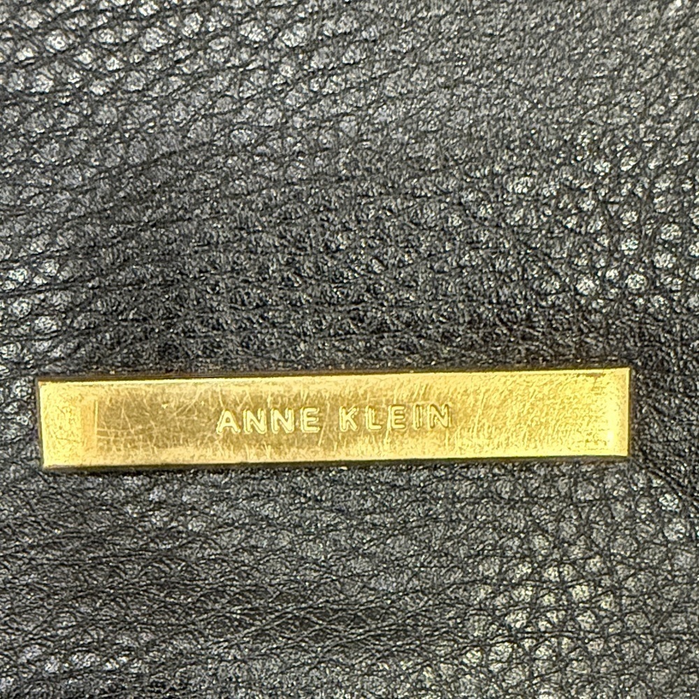 Anne Klein Black Pebbled Leather Shoulder Hobo with Tassel - Picture 3 of 12